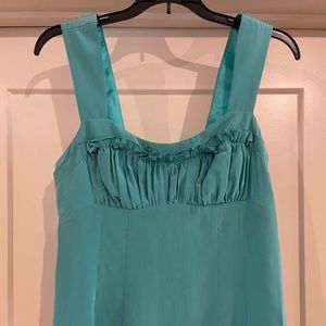 Nanette Lepore turquoise top with bust ruffles